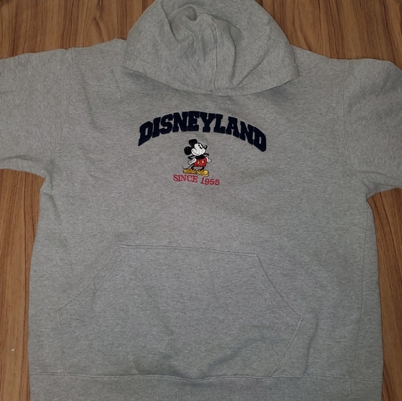 Disneyland Hoodie Sweatshirt Mickey Men's Large Grey Y2K Since 1955 Singapore - Picture 2 of 13